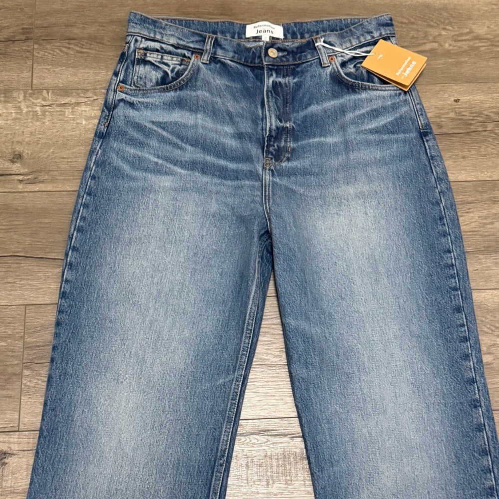 REFORMATION JEANS ABBY HIGH RISE STRAIGHT RIGID DENIM BLUE GALWAY Sz 31 NWT - Picture 5 of 12